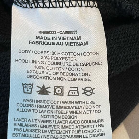 Nike NSW Essential Logo Funnel Neck Hoodie Sweatshirt Black White Fleece S - Picture 7 of 8